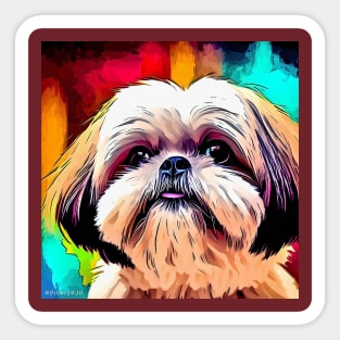 Shih Tzu Painted Pop Art Sticker